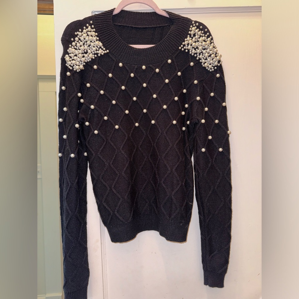 Shein black and pearl sweater